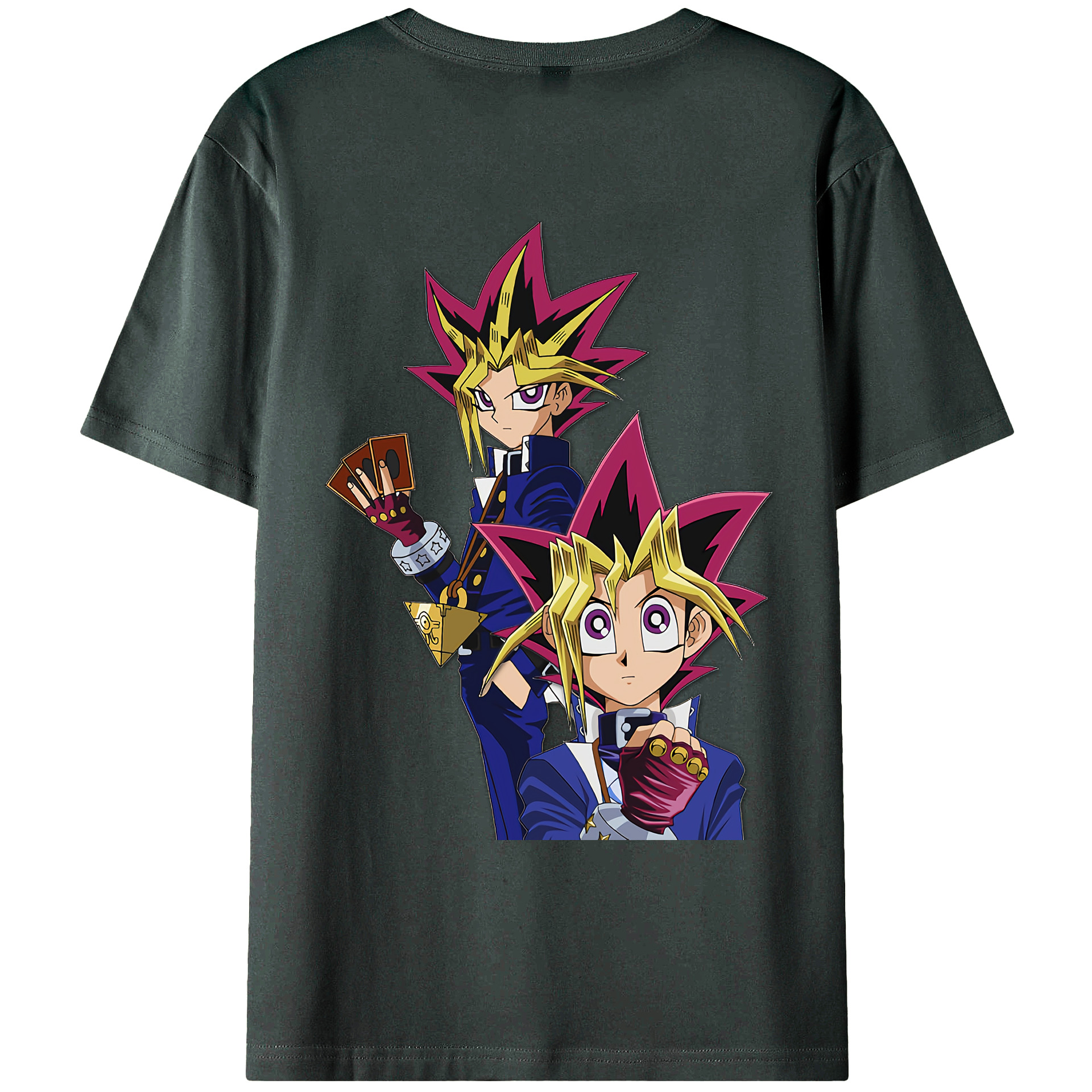 （画像用） 遊☆戯☆王 Yu-Gi-Oh! 綿100％ メンズ半袖Tシャツ（バックプリント） 通気性